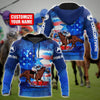 Maxcorners Men Hoodie Blue Personalized Name