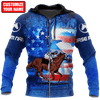 Maxcorners Men Hoodie Blue Personalized Name