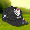 Maxcorners Golf Black USA Flag Classic Customized Name All Over Printed Cap