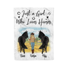 Maxcorners Customer Name Gift For Horse Lover Girl - Blanket