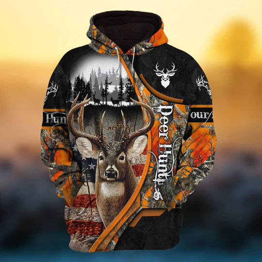 Maxcorners Custom Name Premium Ultra Deer Hunting Hoodies 3D HM