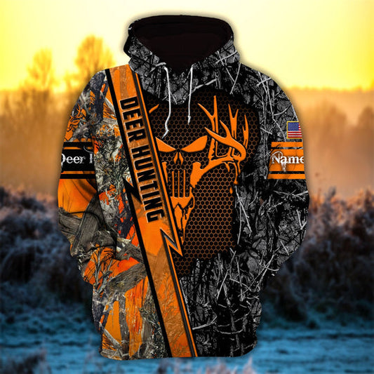 Maxcorners Personalized Deer Hunter Hunting Hoodies 3D Multicolored