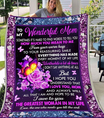 Maxcorners Mother's Day To My Wonderful Mom 3D Over Printed Blanket