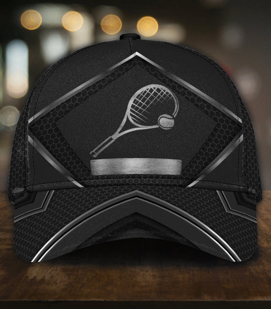 Maxcorners Tennis Sliver Blạck Personalized All Over Printed Cap