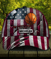 Maxcorners Basketball USA Flag Personalized Name All Over Printed Cap