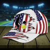Maxcorners Tennis White USA Flag All Over Printed Cap