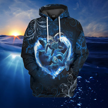 Maxcorners 3D Blue Heart Sea Turtle