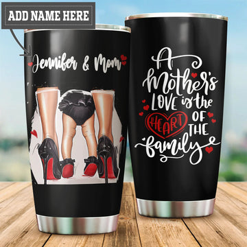 Maxcorners Mother's Day A Mother Love Black & Red Personalized 3D Over Printed Tumbler