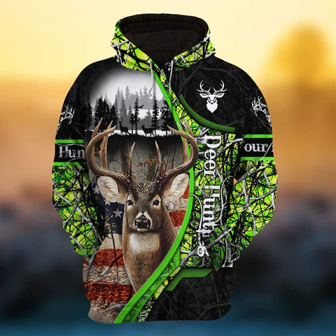 Maxcorners Custom Name Premium Ultra Deer Hunting Hoodies 3D HM