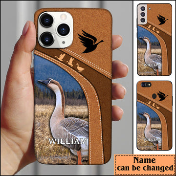 Maxcorners Leather Pattern Personalized Phone Goose - Samsung Phone case
