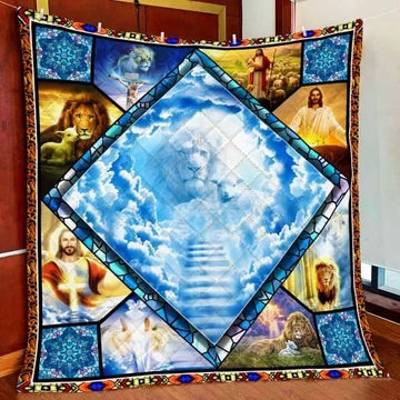 Maxcorners Jesus Christian Lion Quilt - Blanket