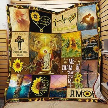 Maxcorners Fe Esperanza Y Amor Jesus Quilt - Blanket