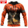 Maxcorners Personalized Name Deer Hunting Orange Green Camo 3D Design All Over Printed