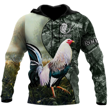 Maxcorners Rooster Unisex Deluxe Green Hoodie