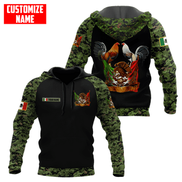 Maxcorners Personalized Name Rooster Solider Background Unisex Hoodie