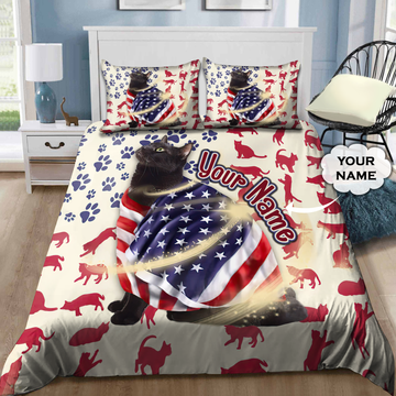 Maxcorners Customize Name Blacks Cat Bedding- Blanket