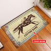 Maxcorners Personalized Horse Racing Beige Doormat