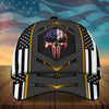 Maxcorners Custom Name Lava Skull In Flag Cap