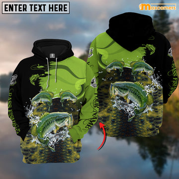 Maxcorners Personalized Three Bass Fishing T-shirt Color10