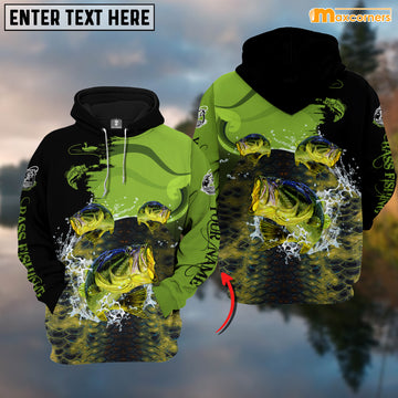 Maxcorners Personalized Three Bass Fishing T-shirt Color12