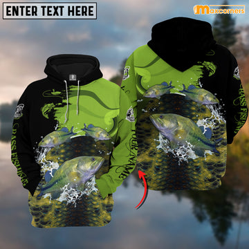 Maxcorners Personalized Three Bass Fishing T-shirt Color6