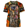Max Corner Deer Hunting American Flag Orange Camo Custom name All over print shirts Gift For Hunter