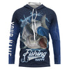Maxcorners Fishing Makes Me Happy 3D Shirt Striped Bass Fishing Personalized