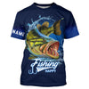 Maxcorners Fishing Makes Me Happy Bass Fishing 3D All Over Printed Customized Name