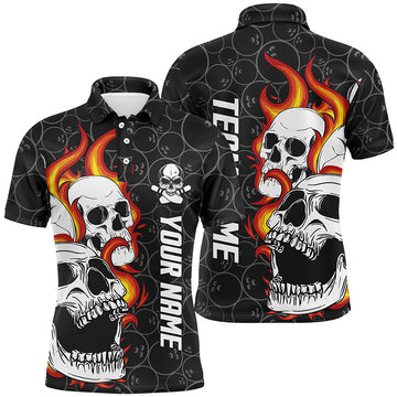 Max Corner Black camo flame skull Bowling Jerseys Custom Name And Team Shirt
