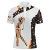 Max Corner Personalized black Halloween pattern white mens golf polo shirts custom Halloween golf gift
