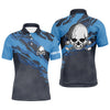 Max Corner Personalized Skull Dark Blue Mens Golf Polo Shirt Scary Golf Shirts For Men Funny Golf Gifts