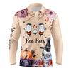 Max Corner Boo Bees Halloween Skull Light Orange Mens Golf Polo Shirt Custom Funny Golf Shirts For Men