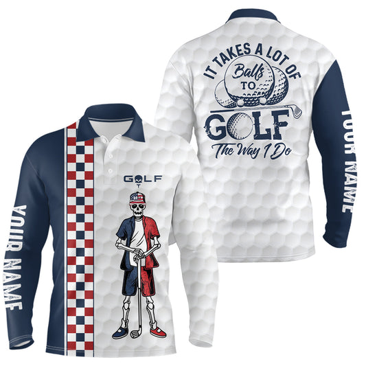 Max Corner Customized Mens Skull Golf Polo Shirt Checkerboard Funny Golf Shirts For Men