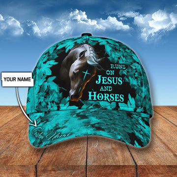 Maxcorners Personalized Name Rodeo Classic Cap Runs On Jesus And Horses