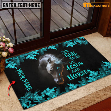 Maxcorners Personalized Jesus And Horses Doormat
