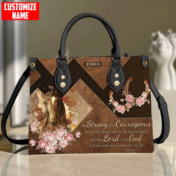 Maxcorners Customized Name Horse Printed Leather T19 Handbag