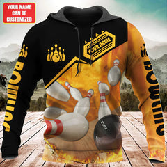 Maxcorners Custom Bowling Personalized Name 3D Shirt