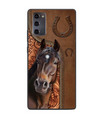 Horse Love Leather Pattern Personalized Phone Case - Samsung