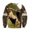 Maxcorners Rooster On The Grass All Over Printed Unisex Deluxe Hoodie