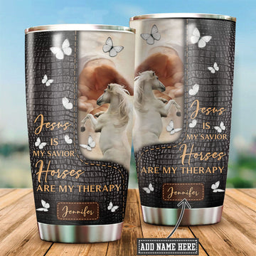 Maxcorners Custom Name Horse Stainless Steel Tumbler 08
