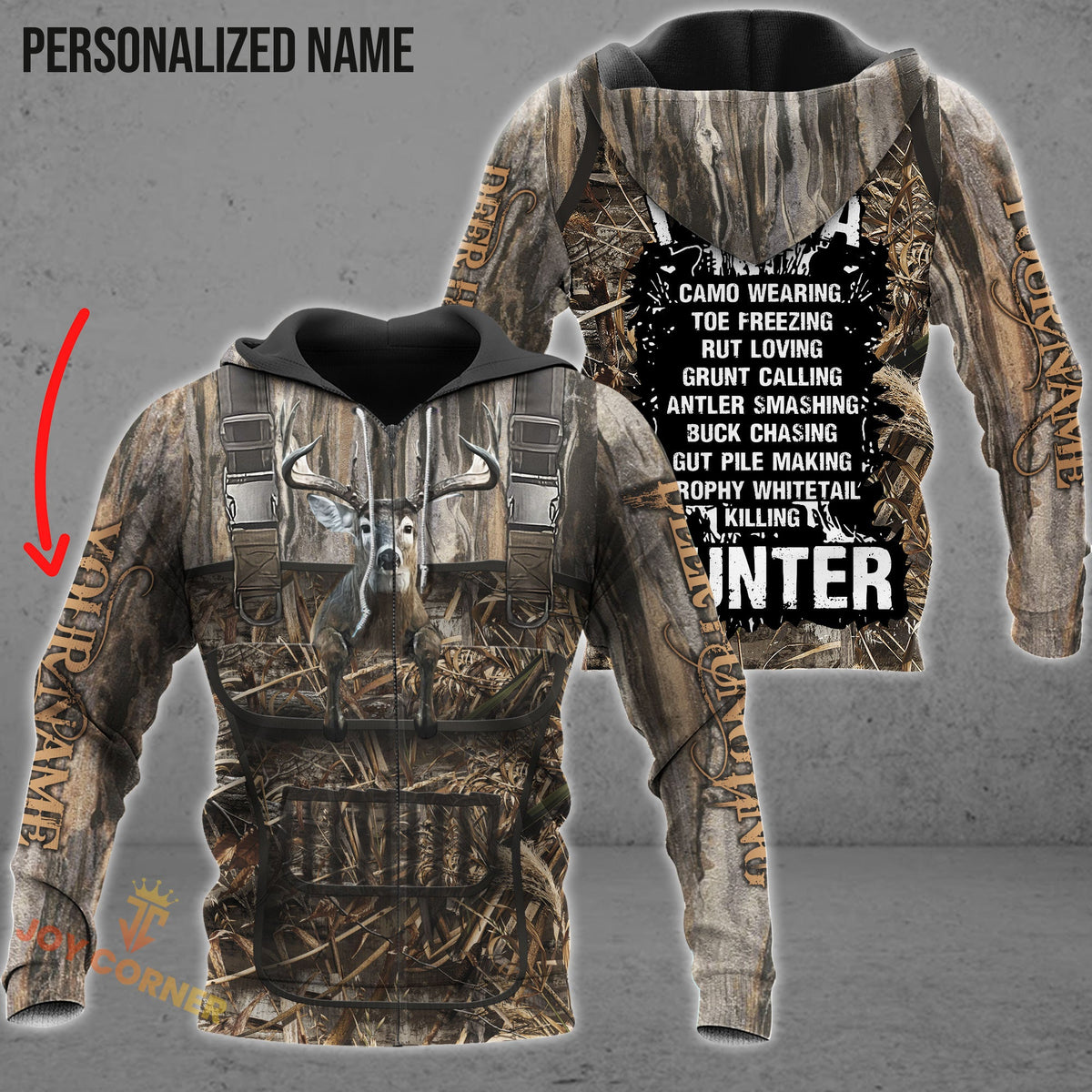 Maxcorners Customized Name I Am A Deer Hunter All Over Printed 3D Shirts