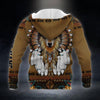 Maxcorners Personalized Wolf Native American Zip Hoodie Custom