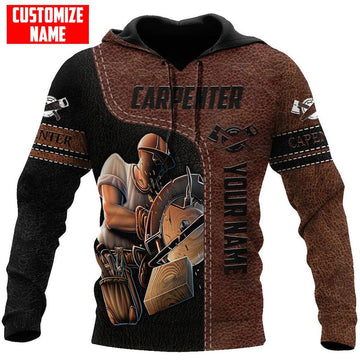 Maxcorners Personalized Name Black & Brown Carpenter 3D All Over Printed HU120