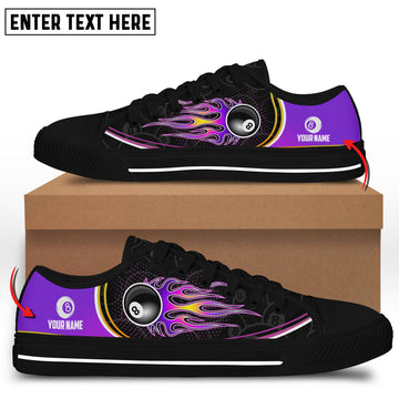 Maxcorners Purple Billiard Personalized Name Low Top Shoes