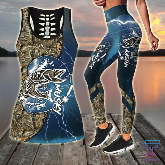 Maxcorners Musky Fishing Gear Blue Tattoo Camo