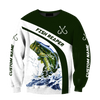 Maxcorners Custom Name Bass Fishing Green