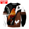 Maxcorners Personalized Name Rooster Brown Unisex Hoodie