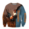 Maxcorners Rooster Unisex Deluxe Blue Hoodie