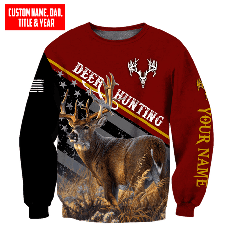 Maxcorners Customized Name Deer Hunting 9 3D Design All Over Printed