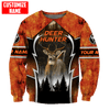Maxcorners Deer Hunting Orange Personalized Name 3D Over Printed Hoodie